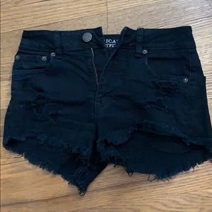Black jean shorts